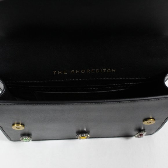 Kurt Geiger Mini Shoreditch Crystal Leather Crossbody Bag - Black - Picture 8 of 11